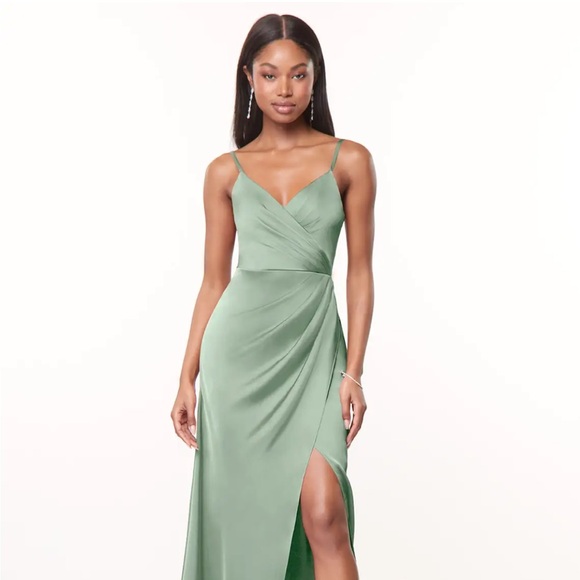 Azazie Maci Dress - Agave - Size A10 - Picture 2 of 6